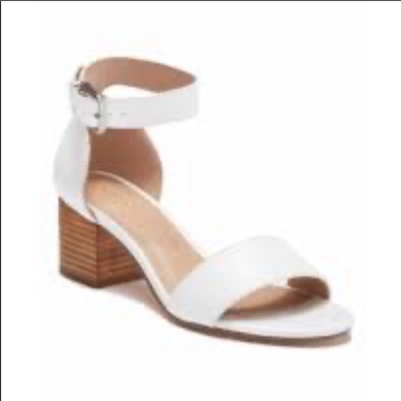 Abound Shoes - Abound Livia White Leather Block Heel Sandals